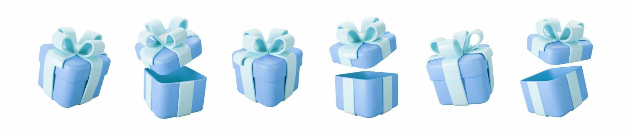 フランスをイメージしたブルーとホワイトのギフトボックスのセット。