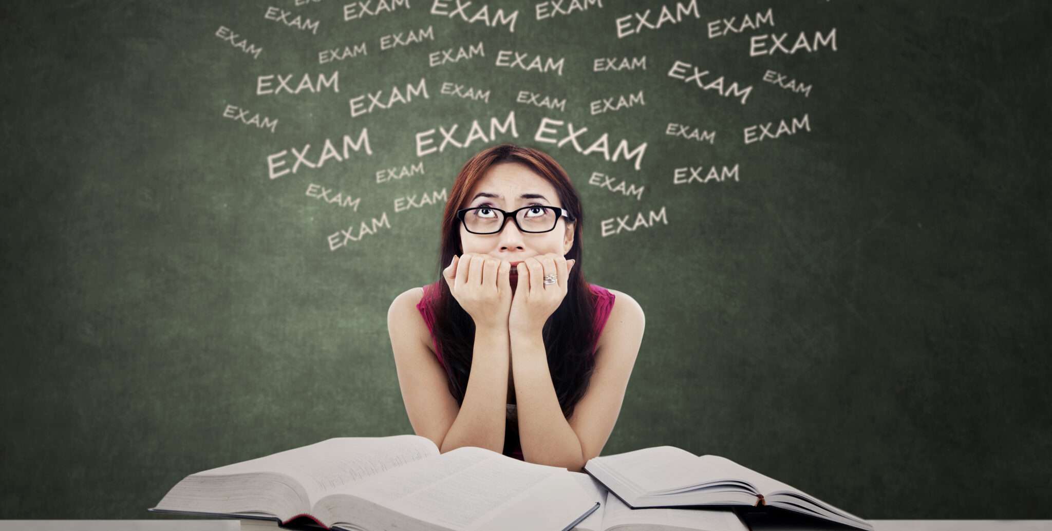 女の子がフランスについての言葉が書かれた本の前に座っています。