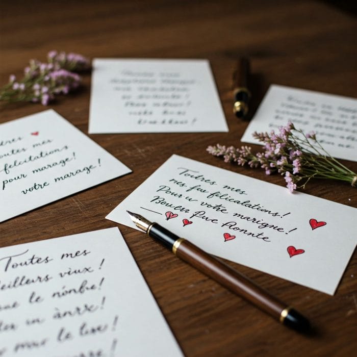 フランス語のお祝いメッセージカード