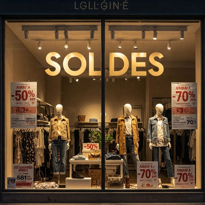 「-50%」と書かれたセールの値札