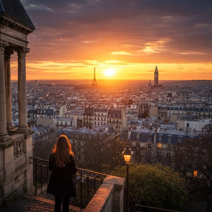 夕暮れのパリ・モンマルトルの丘からの眺め