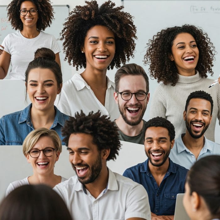 様々なフランス語講師のコラージュ