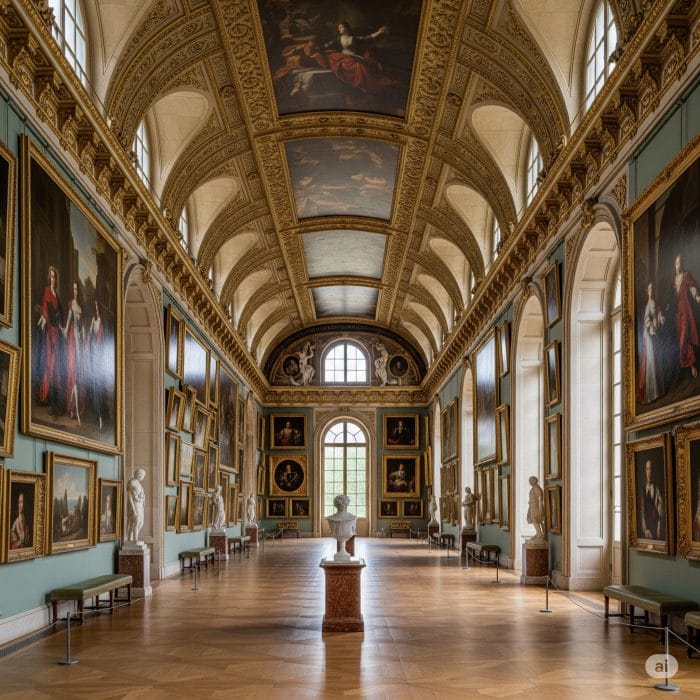 シャンティイ城のコンデ美術館の豪華な内装